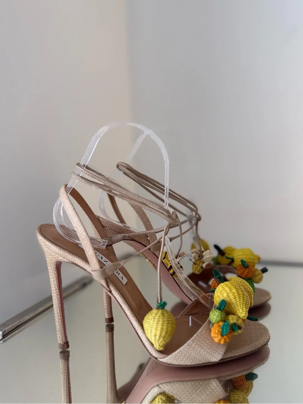 Like New Aquazzura Citrus Punch Sandals 105mm 38 $1,150